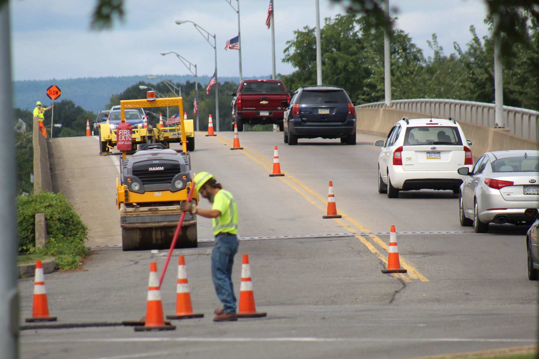 Patching slowed traffic in Milton